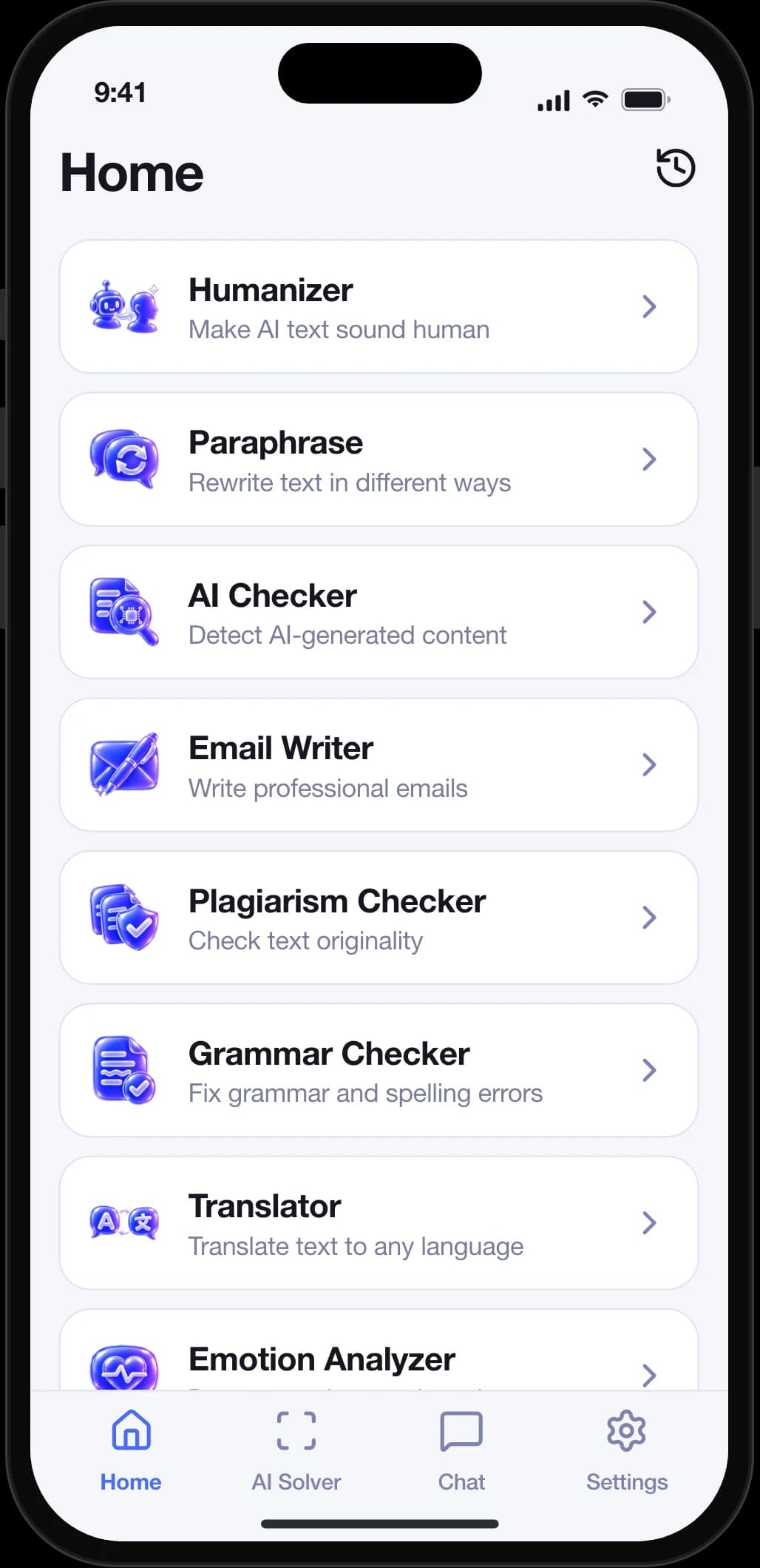 AI Writer app screenshot