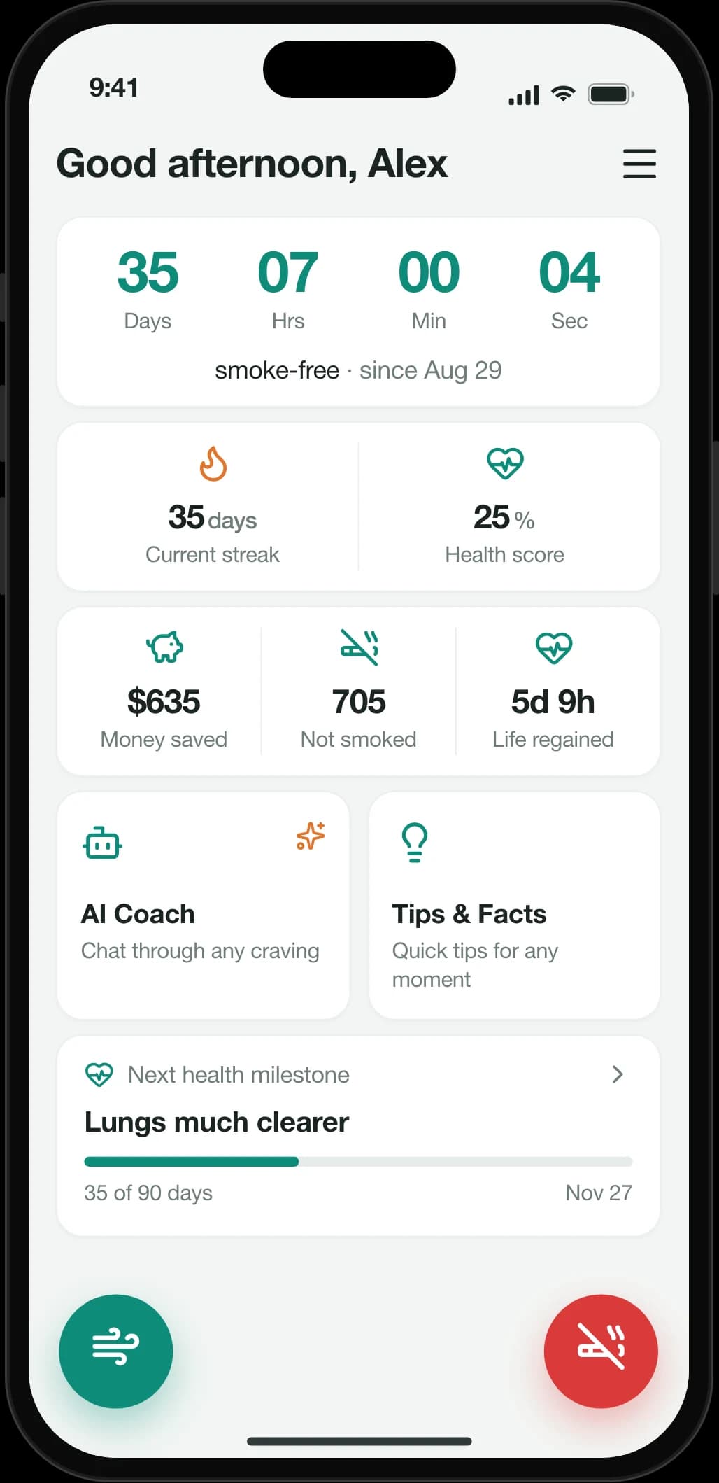 Freed app screenshot